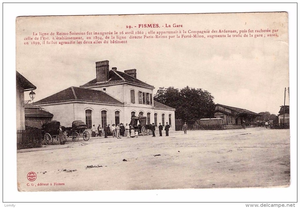 51 Fismes La Gare Ligne Reims Soissons CG Editeur à Fismes - Fismes