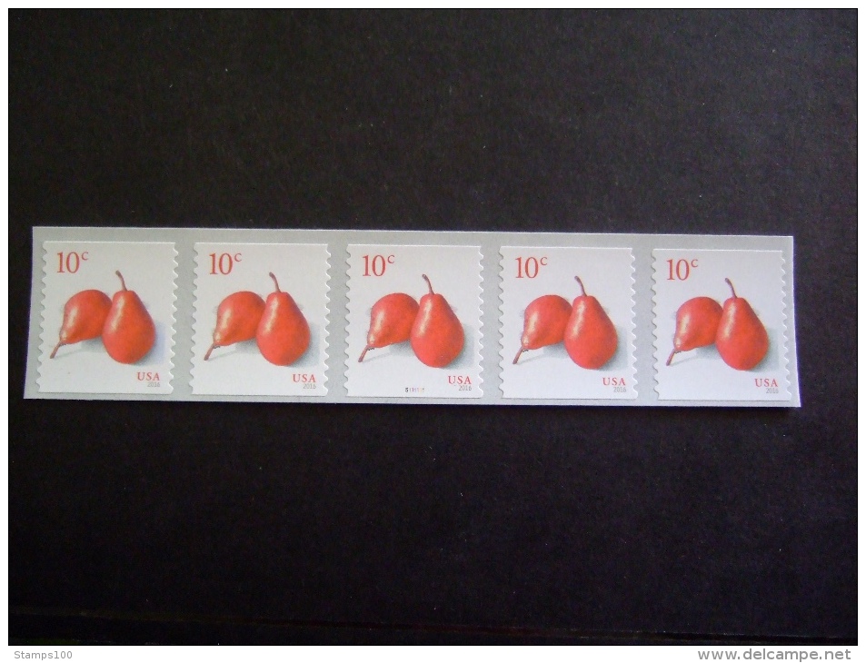 USA 2016   PEARS COIL STRIP OF 5 WITH S11111     MNH ** (Q42-050)) - Nuevos