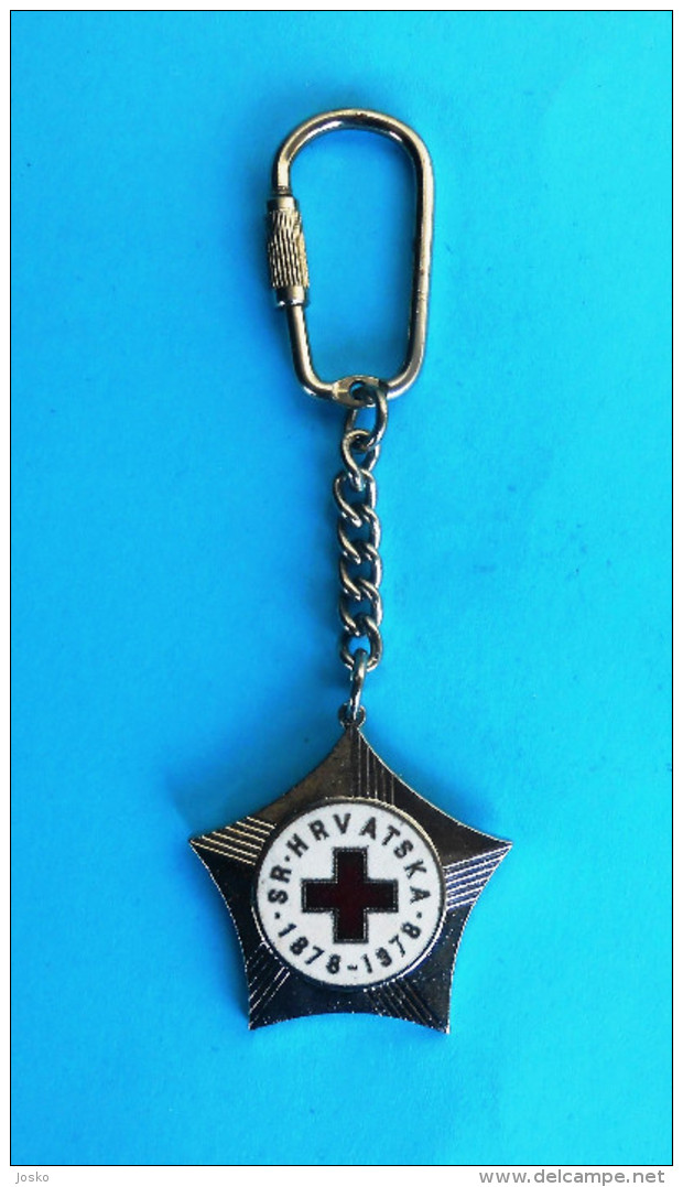 RED CROSS - Croat Old Keyring * Croix Rouge Rotes Kreuz Croce Rossa Keychain Key-ring Key Chain Porte-clés Schlüsselring - Schlüsselanhänger