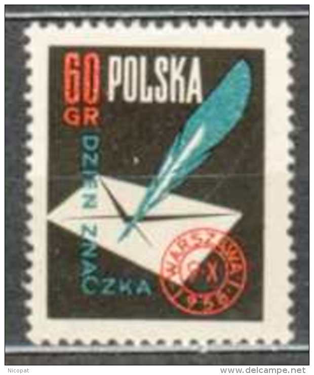 POLAND MNH ** 940 JOURNEE DU TIMBRE. LETTRE ENVELOPPE PLUME - Nuovi