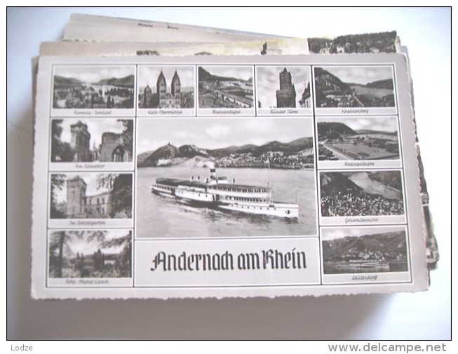 Duitsland Deutschland Rheinland Pfalz Andernach Am Rhein Mit Schiff - Andernach