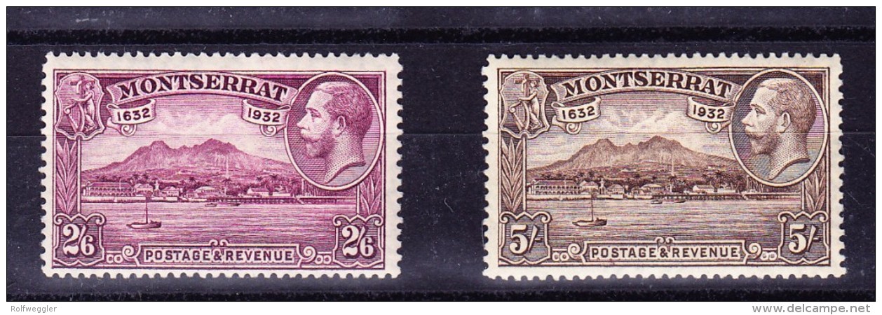 Karibik Montserrat 1932 SG#92* Und 93 * Höchste Werte - Autres & Non Classés