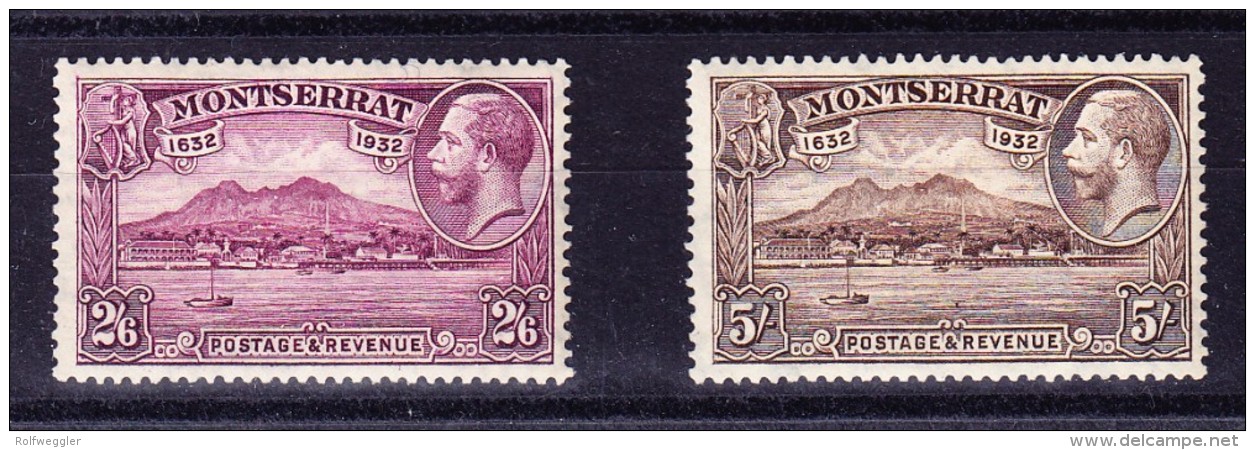 Karibik Montserrat 1932 SG#92* Und 93 * Höchste Werte - Montserrat