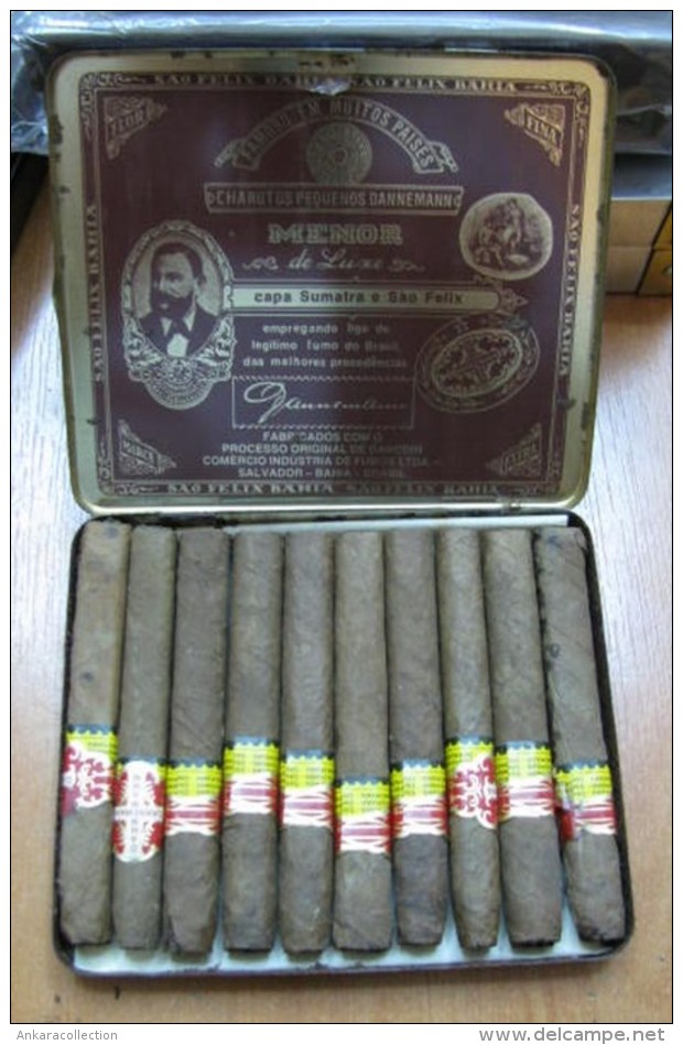 AC - DANNEMANN SUMATRA MENOR 10 CIGARS & TIN BOX - Schnupftabakdosen (leer)