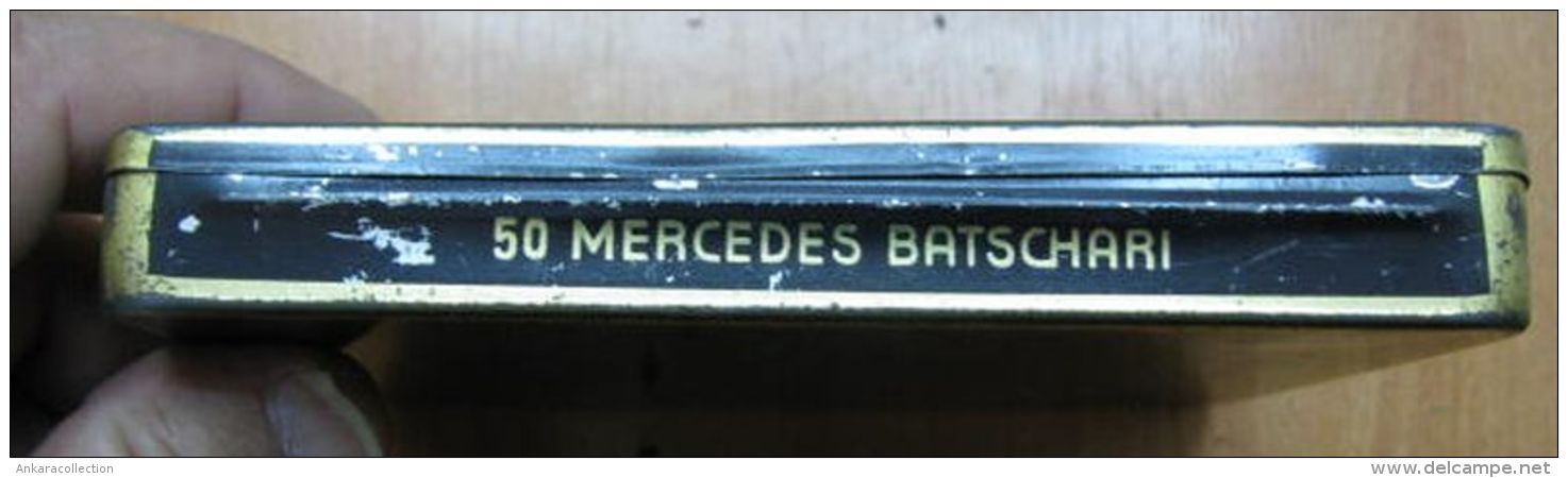 AC - MERCEDES BATSCHARI #1   50 CIGARETTES EMPTY TIN BOX - Boites à Tabac Vides