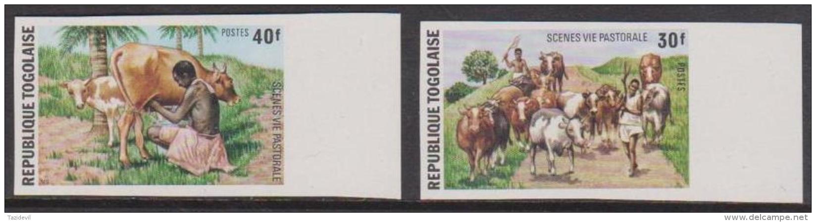 TOGO - Scarce 1974 IMPERF Domestic Animals. Scott 890-891. Superb MNH ** - Togo (1960-...)