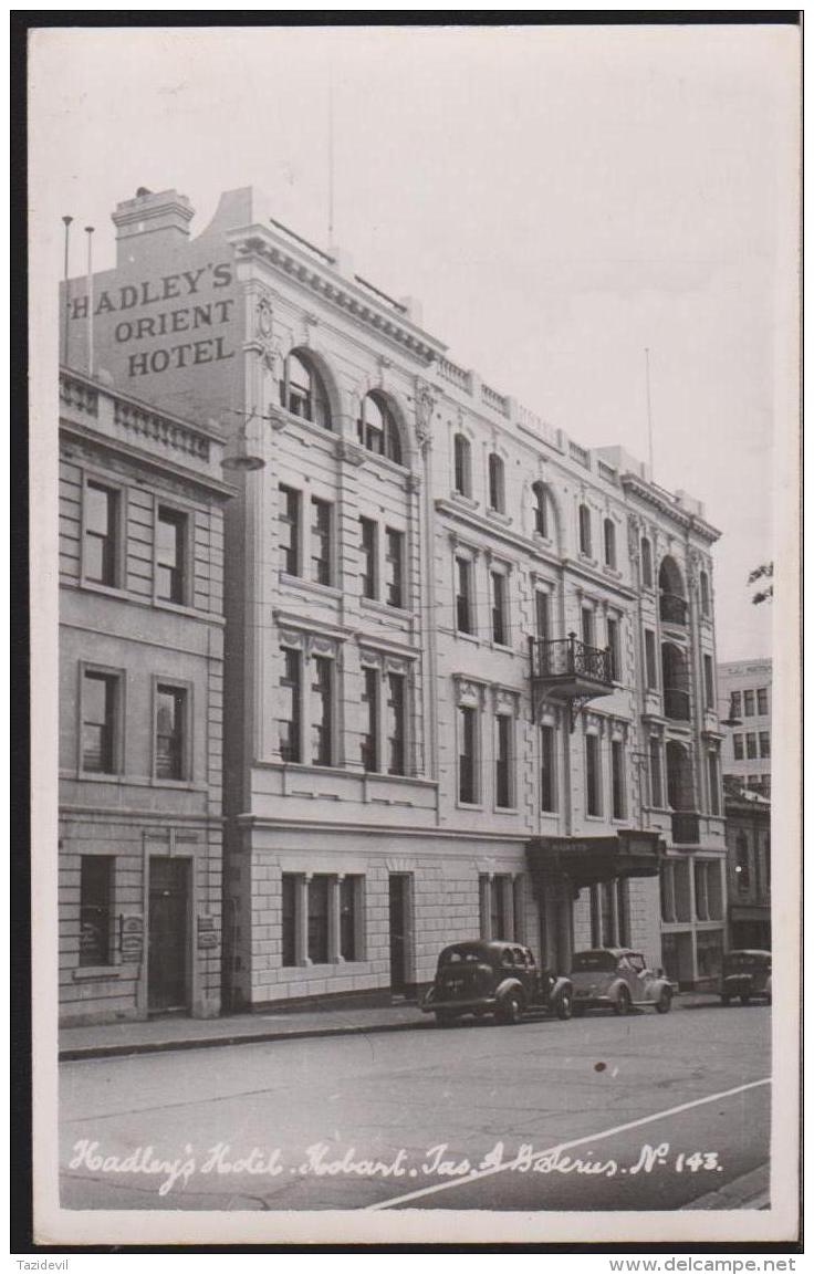 TASMANIA - A. B. Series - Hadley's Hotel, Hobart, Real Photo Postcard. Unused - Hobart