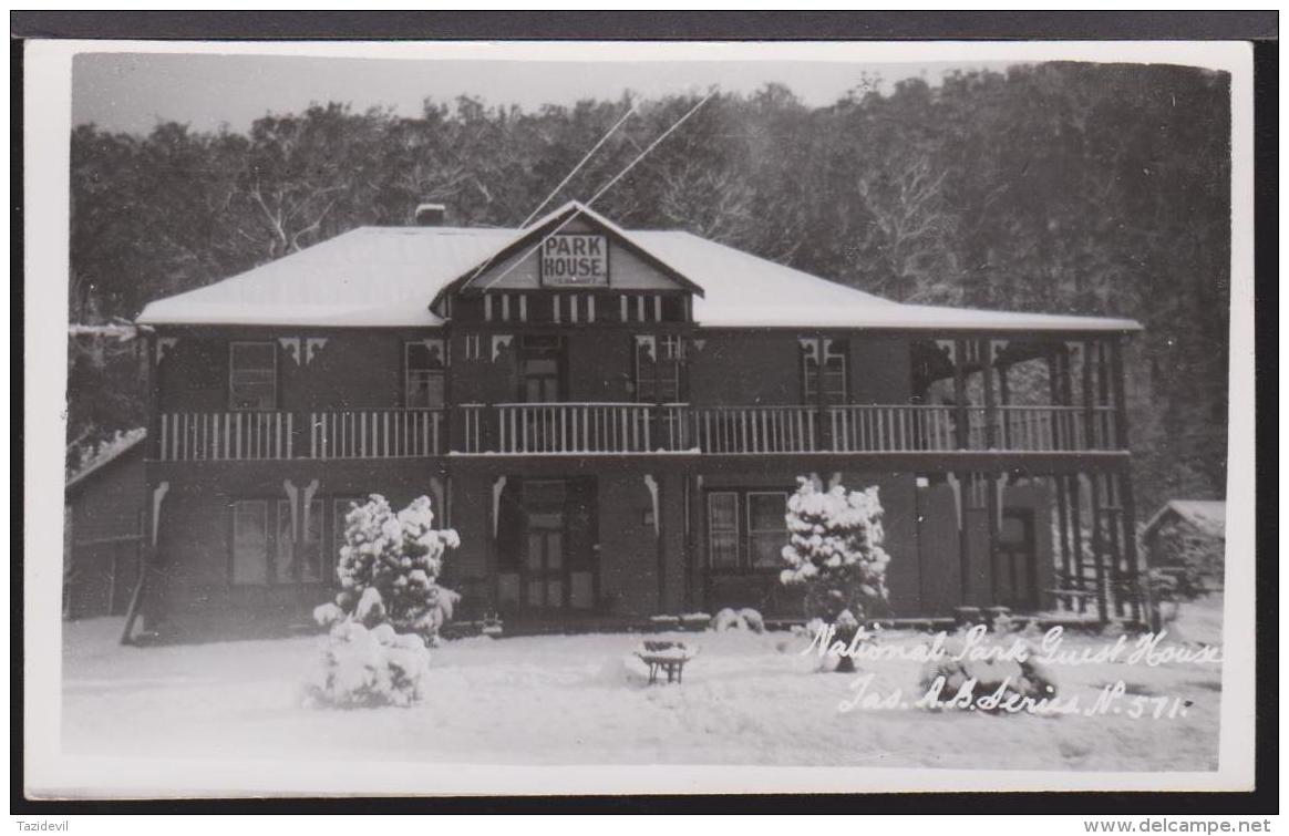 TASMANIA - A. B. Series - National Park Guest House Real Photo Postcard. Unused - Hobart