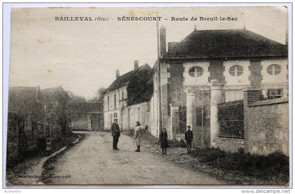 CPA 60 BAILLEVAL Sénescourt Route De Breuil Le Sec 6 Personnages Belle Carte - Autres & Non Classés