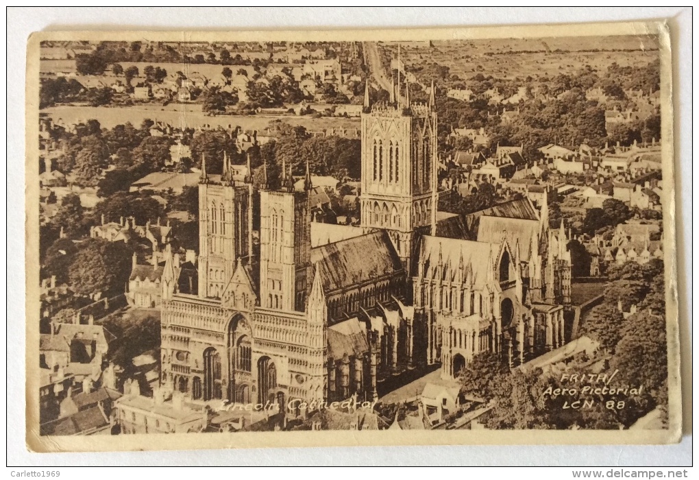 LINCOLN CATHEDRAL 1955 VIAGGIATA FP F.BOLLO ASPORTATO - Altri & Non Classificati