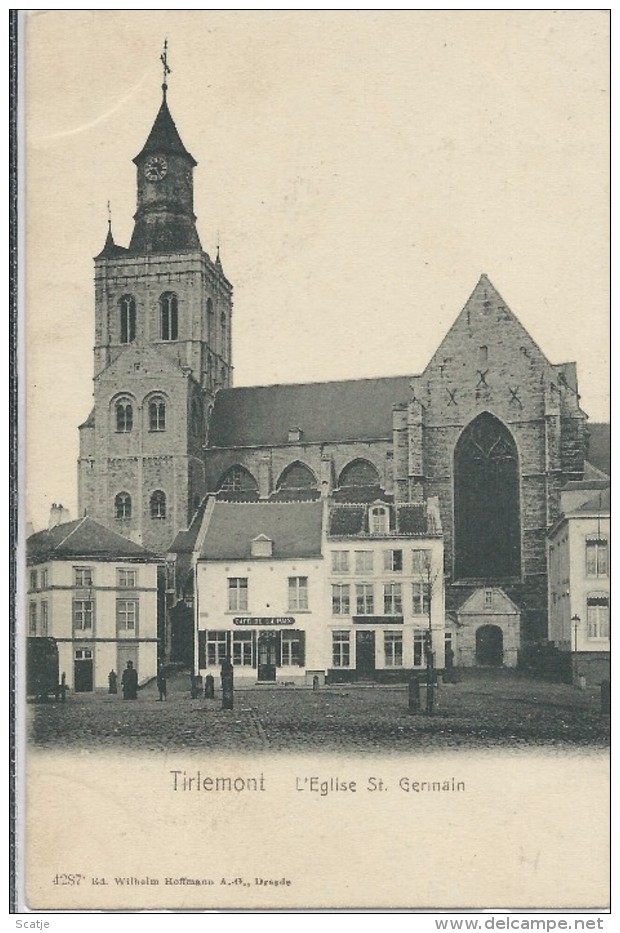 Tirlemont    L'Eglise  St.  Germain  -  1900   Naar  Bruxelles - Tienen