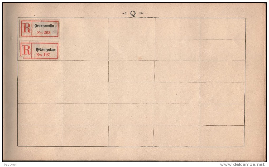 BID SWEDEN Registered mail labels svenska rekommedationsmärken ALBUM A-Ö