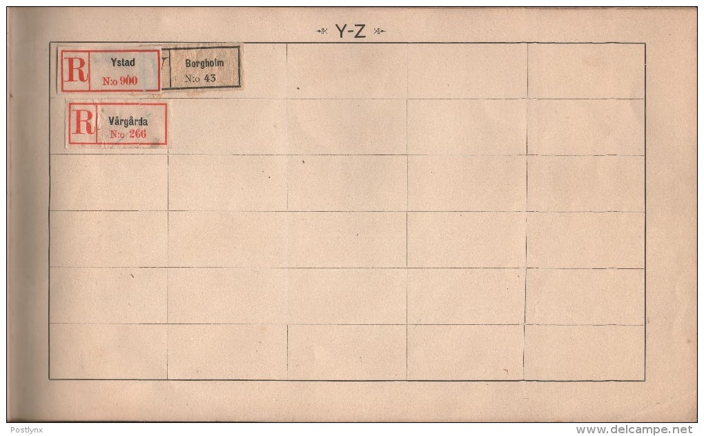 BID SWEDEN Registered mail labels svenska rekommedationsmärken ALBUM A-Ö