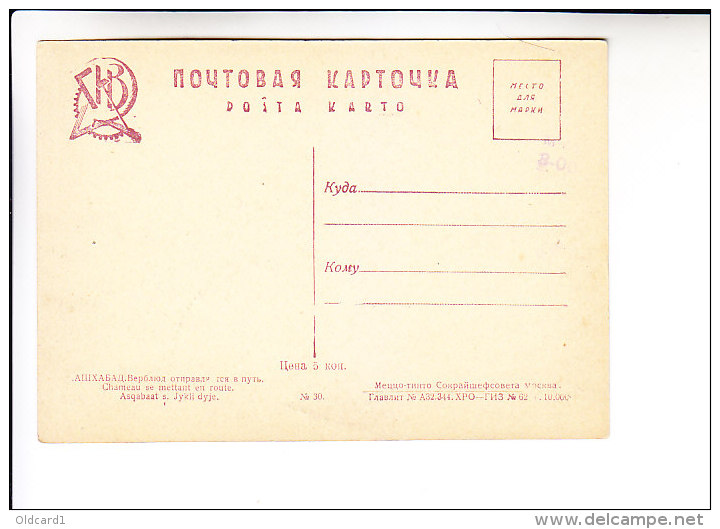 Middle Central Asia Russian Empire TURKMENISTAN Ashkhabad TYPES CAMELS - Turkmenistan