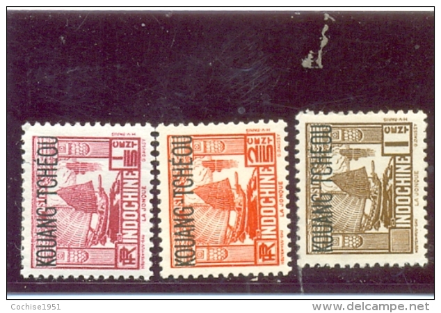 1937 KOUANG TCHEOU Y &amp; T N° 98 - 99 - 102 ( * ) Les 3 Timbres - Unused Stamps