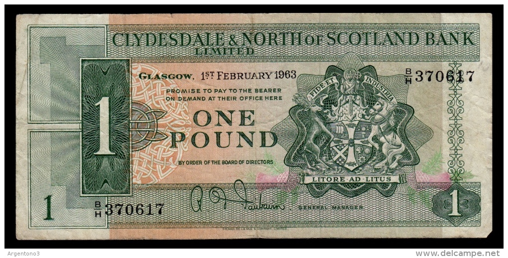 Scotland Clydesdale 1 Pound 1963 F - 1 Pound
