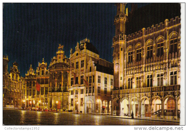 40415- BRUXELLES- TOWN HALL, THE STAR, THE SWAN, THE GOLDEN TREE, BY NIGHT - Brüssel Bei Nacht