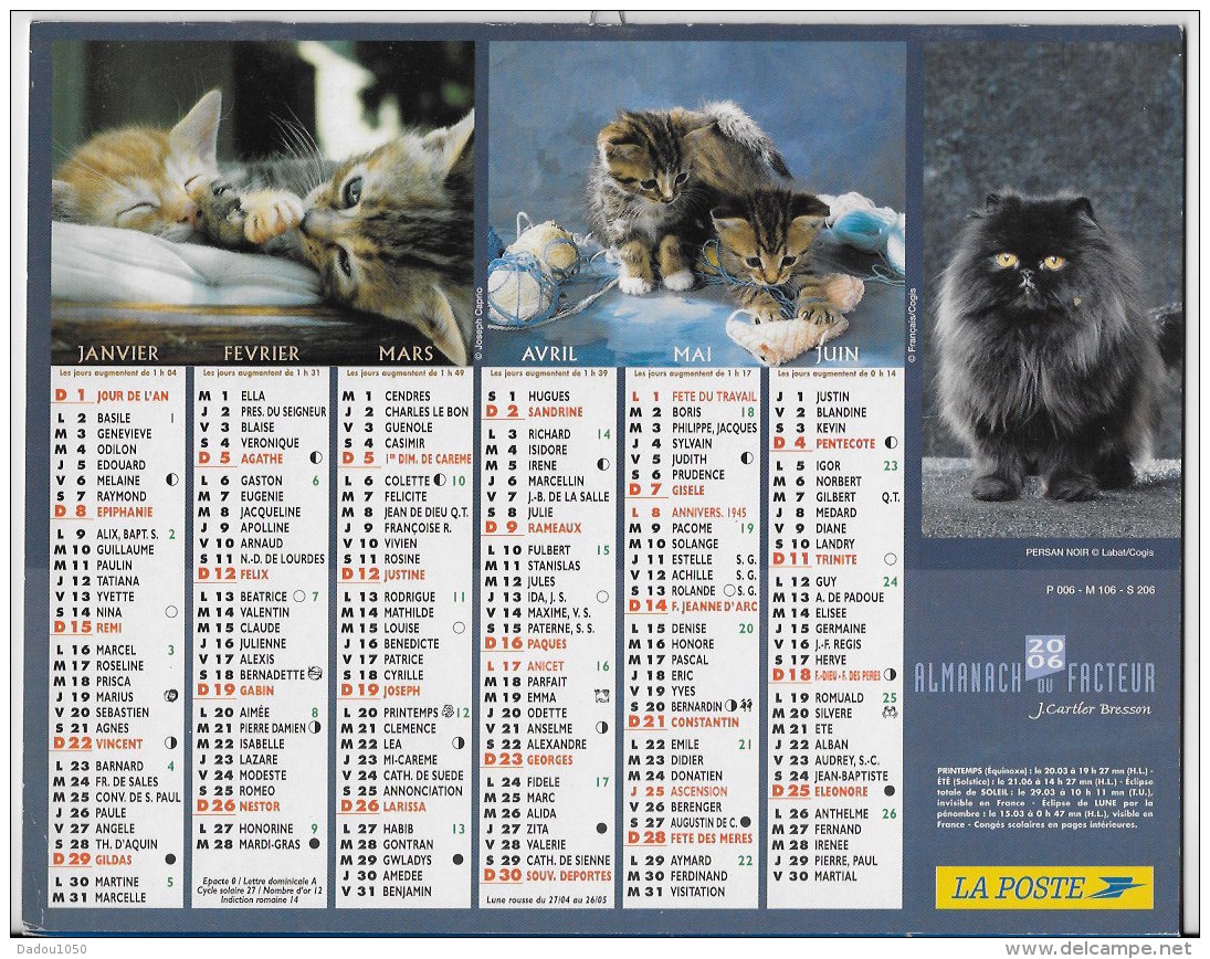 Calendrier Des Postes ,saone Et Loire 2006 - Groot Formaat: 2001-...