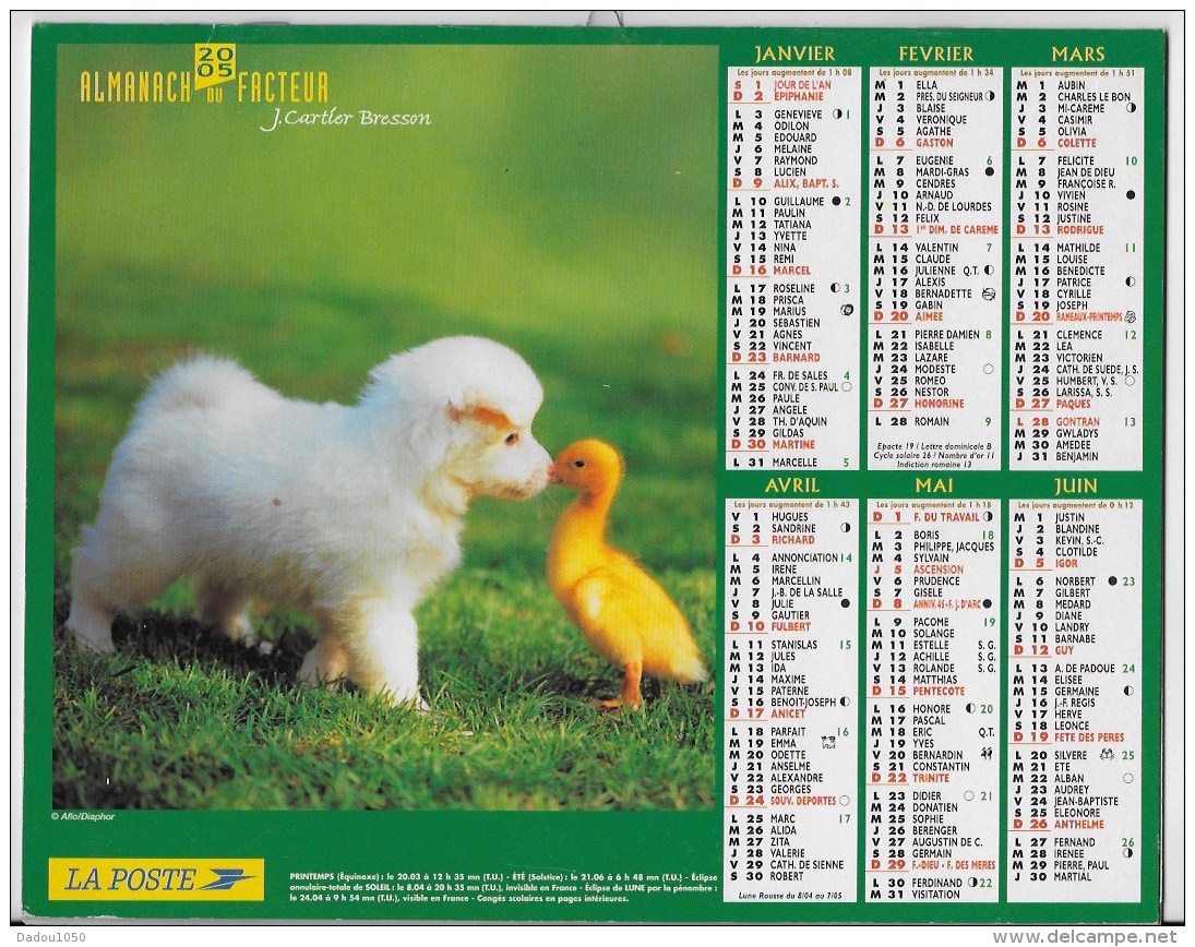 Calendrier Des Postes ,saone Et Loire 2005 - Big : 2001-...