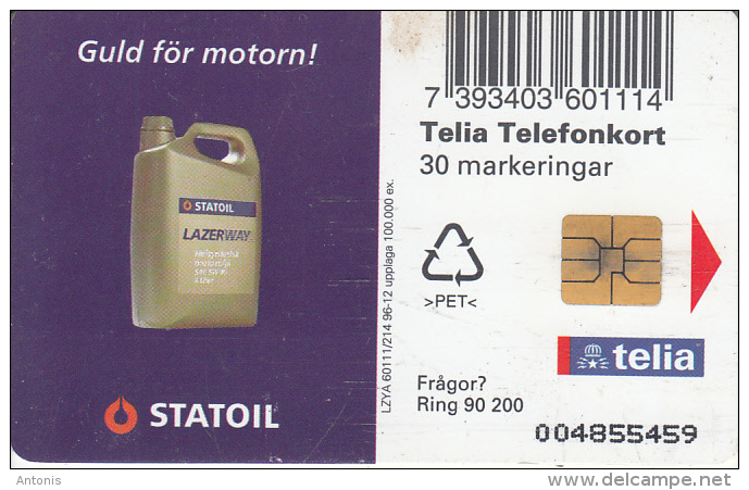 SWEDEN(chip) - Statoil, 12/96, Used - Petrolio