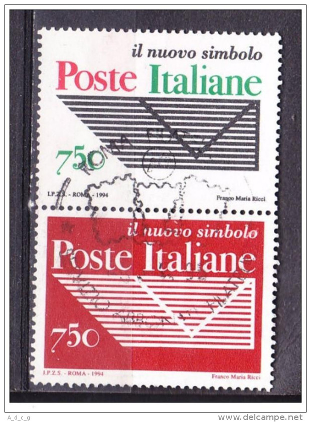 1994  BLOCCO POSTE ITALIANE NUOVO LOGO  750 Lire  USATO - Blocchi & Foglietti
