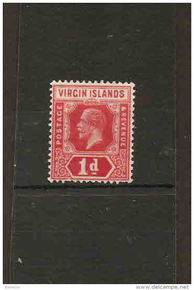 VIRGIN ISLANDS 1921 1d SG 81 WATERMARK MULTIPLE SCRIPT CA LIGHTLY MOUNTED MINT Cat £9 - British Virgin Islands