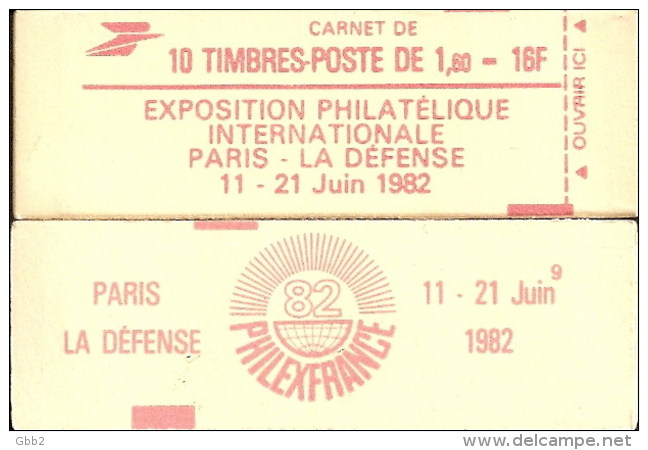 Carnet 2187-C 3 Liberté De Delacroix "PHILEXFRANCE 82" Daté 30/12/81 Fermé Bas Prix Parfait état RARE - Autres & Non Classés