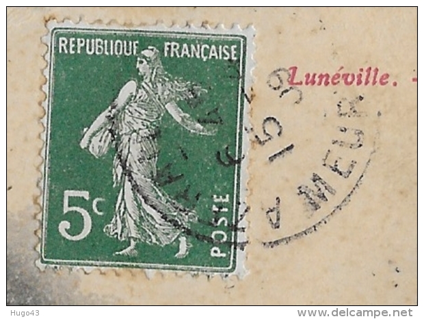 LUNEVILLE EN 1909 - L' EGLISE SAINT MAUR - BEAU CACHET - CPA VOYAGEE - Luneville