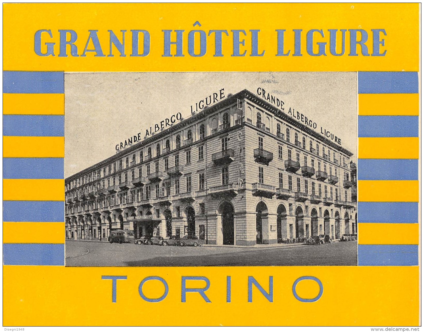 05166 " TORINO - GRAND HOTEL LIGURE" ETICHETTA ORIGINALE - Etiquettes D'hotels