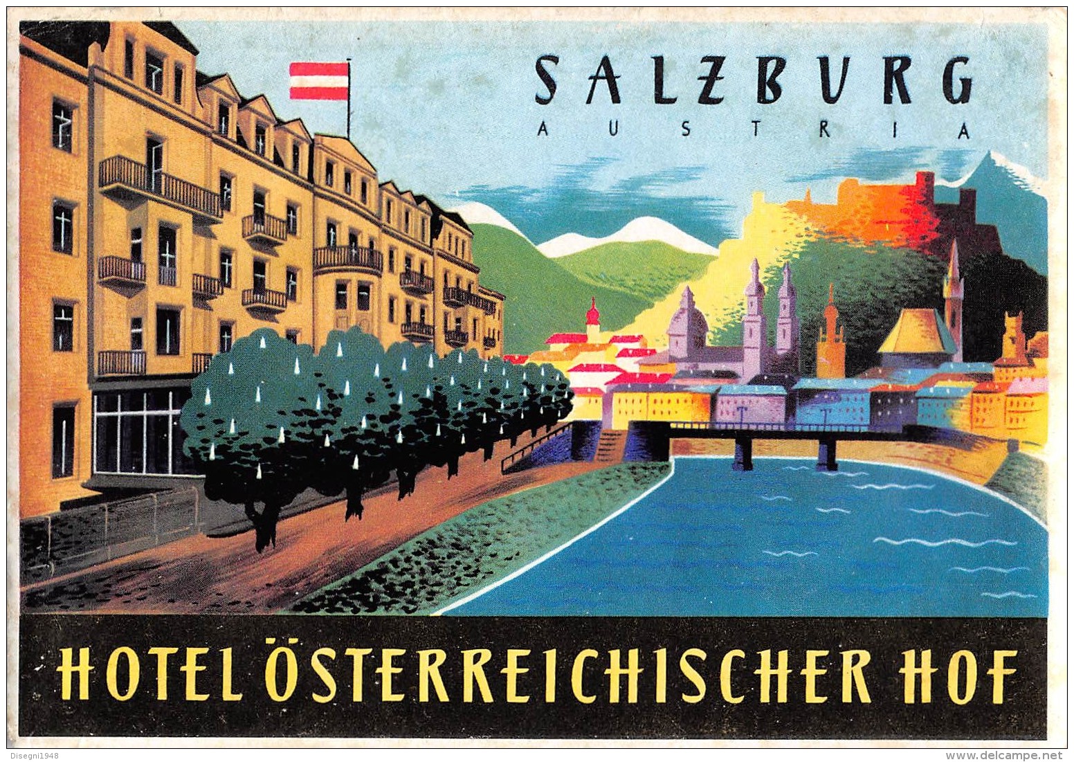 05168 "SALZBURG - AUSTRIA - HOTEL OSTERREICHISCHER HOF" ETICHETTA ORIGINALE - Etiquettes D'hotels