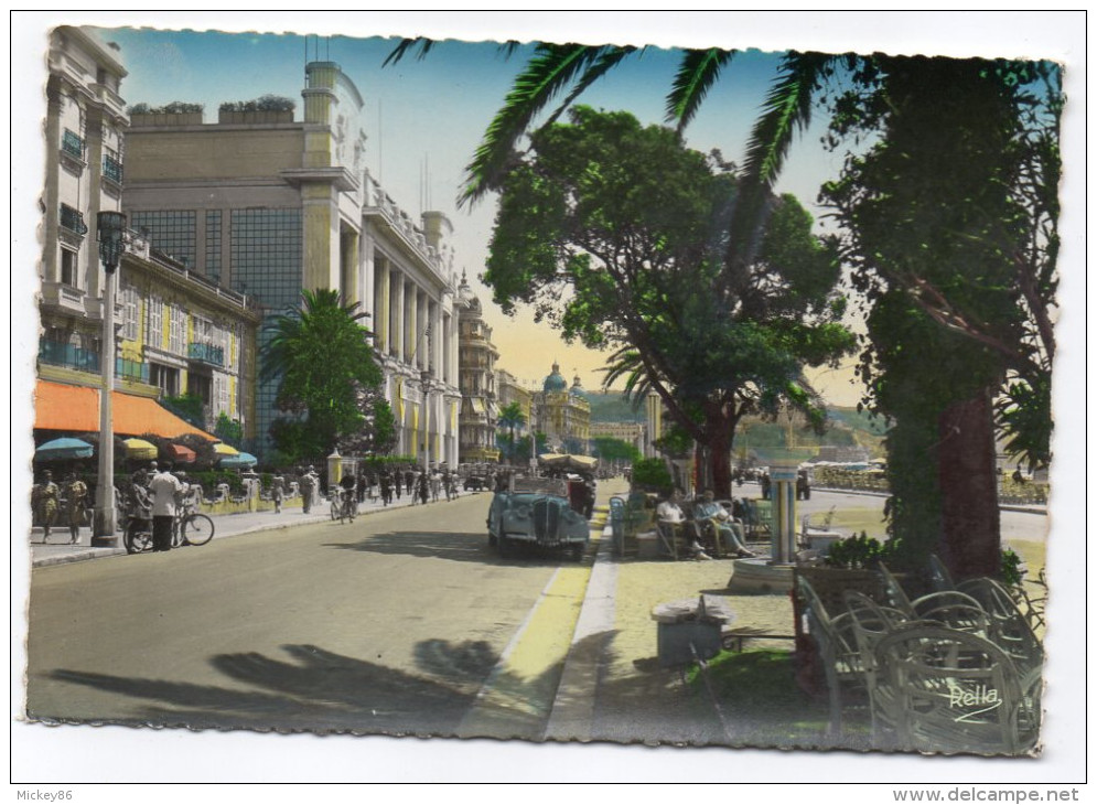 NICE-Promenade Des Anglais-Palais Méditerrannée(animée,belle Voiture,vélos)Superbe Cachet St JEAN CAP FERRAT-06-M Gandon - Stadsverkeer - Auto, Bus En Tram