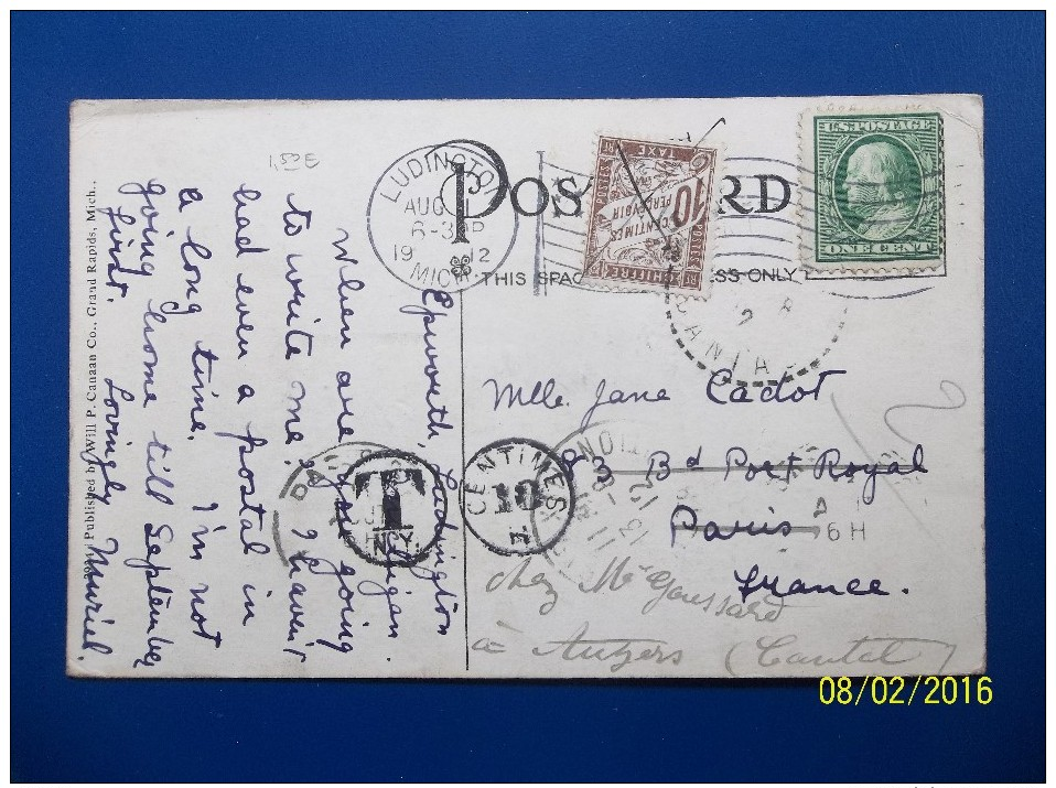 USA: 1912 PPC To France (#TB1) - Lettres & Documents