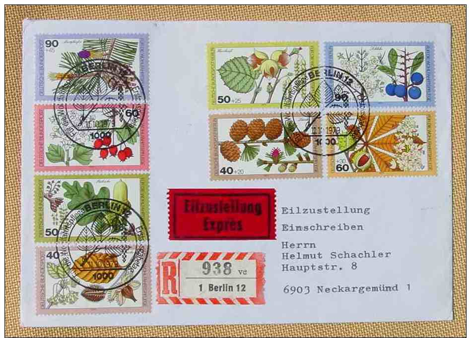 (1047662) Brief Eilzustellung, 4 X Bund, 4 X Berlin, SST Berlin 11. 10. 1979, Siehe Bitte Bilder - Briefe U. Dokumente