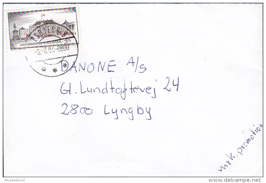 Denmark Deluxe ESBJERG Ø. 1994 "Petite" Cover Brief LYNGBY 3.75 Kr Amalienborg Castle Stamp - Briefe U. Dokumente