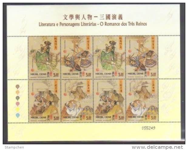 2001 Macau/Macao Stamps Sheetlet-Three Kingdoms Candle Fan Horse Fencing Fairy Tale - Blocks & Sheetlets