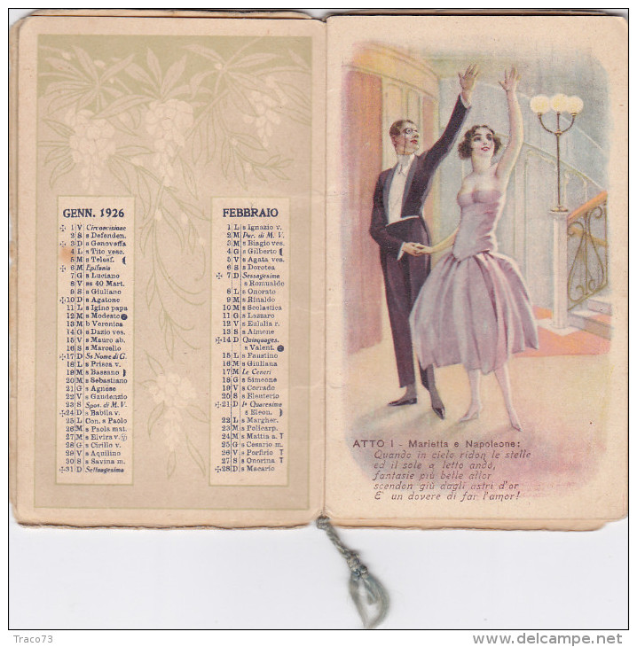 PALERMO 1926 - Calendario Pubblicitario " LA BAIADERA " /  Sala Da Toleita   BALDI VINCENZO - Petit Format : 1901-20