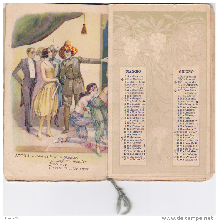 PALERMO 1926 - Calendario Pubblicitario " LA BAIADERA " /  Sala da Toleita   BALDI VINCENZO