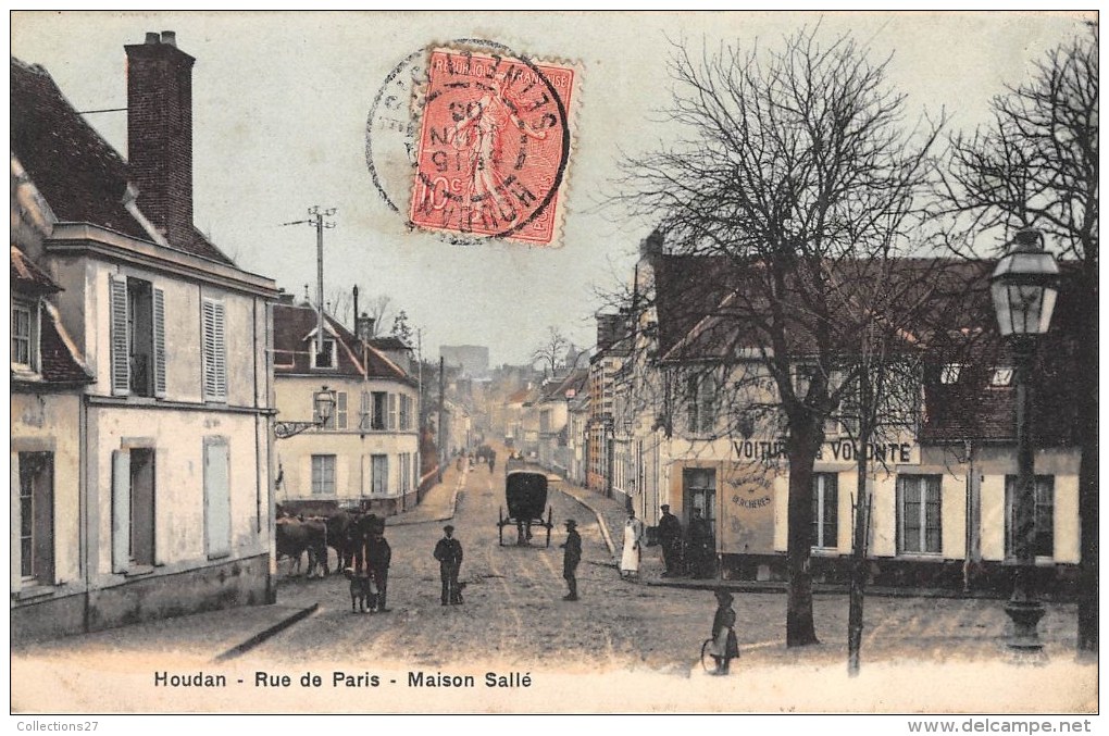 78-HOUDAN - RUE DE PARIS -MAISON SALLE - Houdan