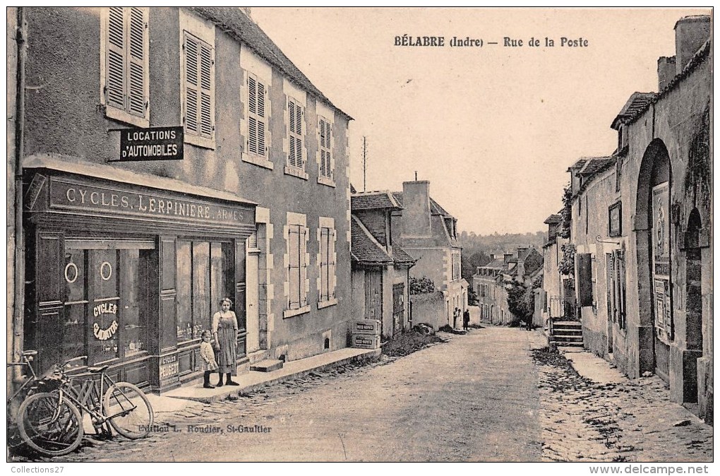 36- BELABRE - RUE DE LA POSTE-FACADE DE MAGASIN- LERPINIERE - LOCATIONS D AUTOMOBILES - Autres & Non Classés