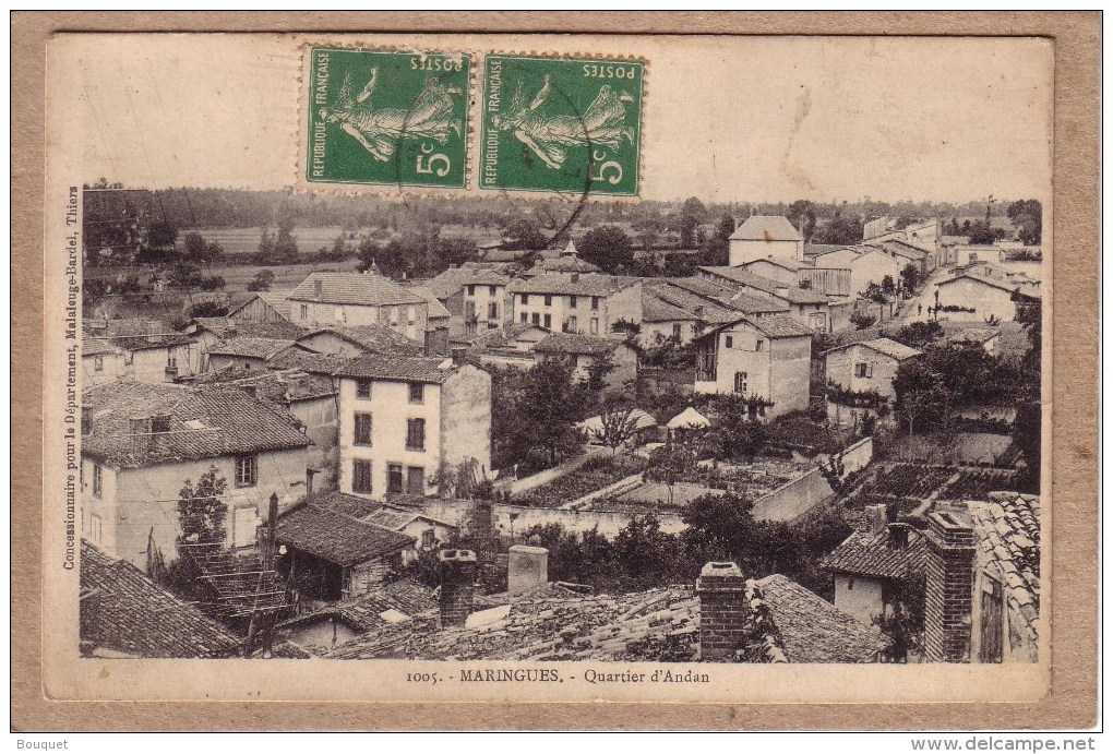 PUY DE DÔME - AUVERGNE - MARINGUES - 1005 - QUARTIER D'ANDAN - éditeur Malaleuge Bardel - Maringues