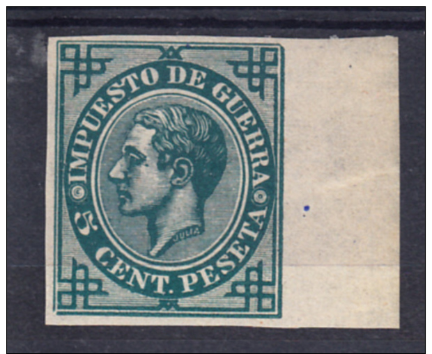 ESPAÑA 1876.ALFONSO XII.EDIFIL Nº 183s 5 CENT VERDE . NUEVO SIN DENTAR RARO.SES915 - Nuovi