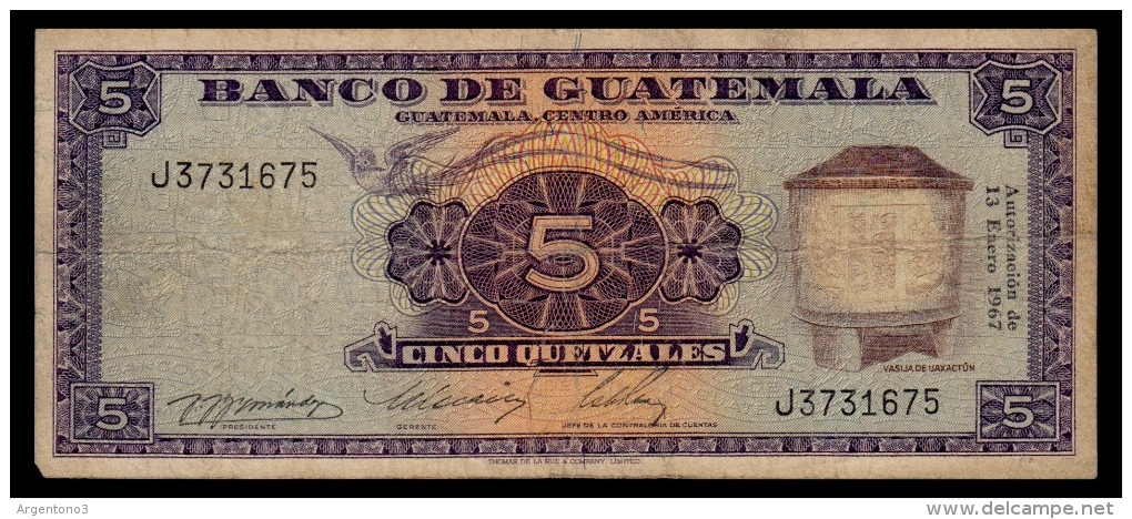 Guatemala 5 Quetzales 1967 F - Guatemala