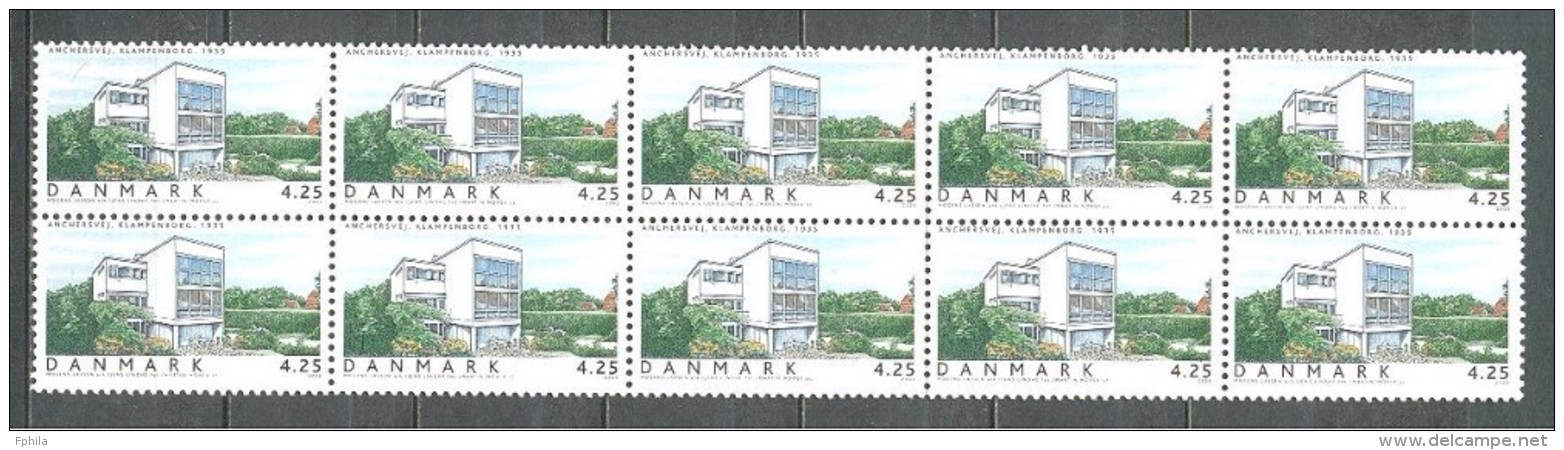 2003 DENMARK ARCHITECTURE - HOUSES BOOKLET STAMPS (10x) MICHEL: 1344 MNH ** - Neufs