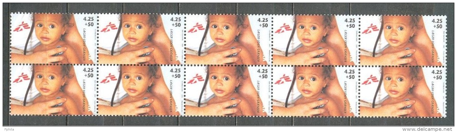 2003 DENMARK DOCTORS WITHOUT BORDERS BOOKLET STAMPS (10x) MICHEL: 1337 MNH ** - Nuevos