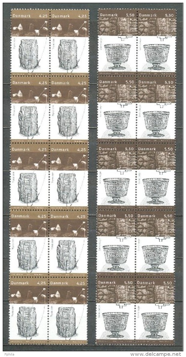 2003 DENMARK ARCHAEOLOGY - CULTURAL MUSEUM BOOKLET STAMPS (10x) (10x) MICHEL: 1350-1351 MNH ** - Neufs