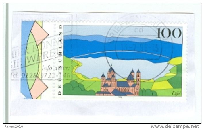 BRD Mi. 1852 Li. Rand Landschaft Eifel Kloster Maria Laach TGST BZ 01 1996 - Klöster