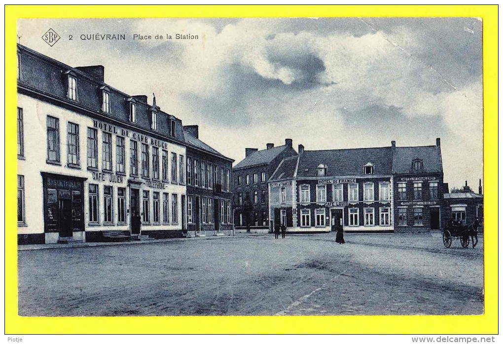 * Quievrain - Quiévrain (Hainaut - Wallonie) * (SBP, Nr 2) Près  Dour, Place De La Station, Hotel Du France, Café Louis - Quiévrain
