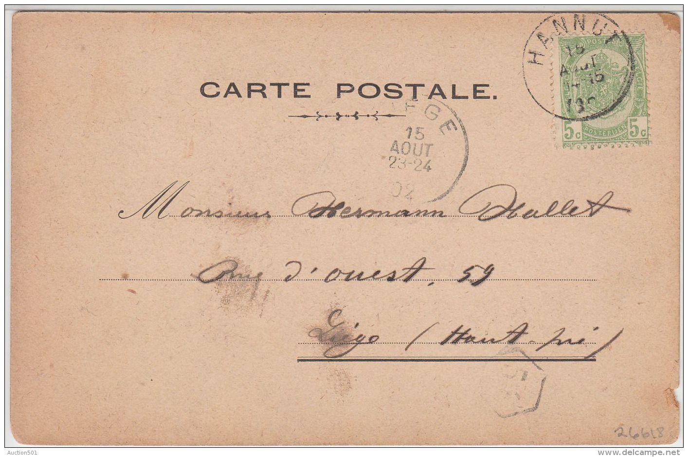 26618g  AGRICULTURE - SERRES - Hannut - 1902 - Hannuit