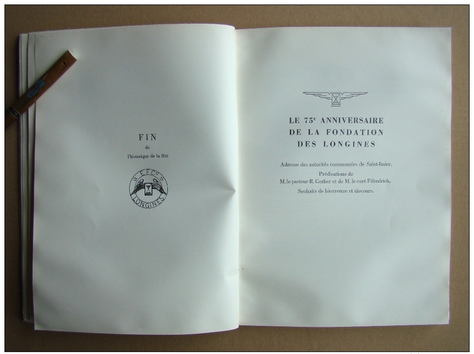 LONGINES 1867-1942, LE 75e ANNIVERSAIRE DES LONGINES-Exemplaire N° 948-Saint-Imier 1947-116 PAGES - Rareté-Rarität