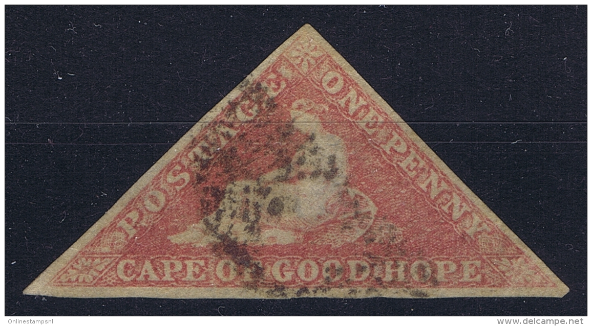 Cape Of Good Hope:  1855 -1863 1 D Rose SG 5a , 3 Margins Very Fine Used Yv 3 - Cape Of Good Hope (1853-1904)